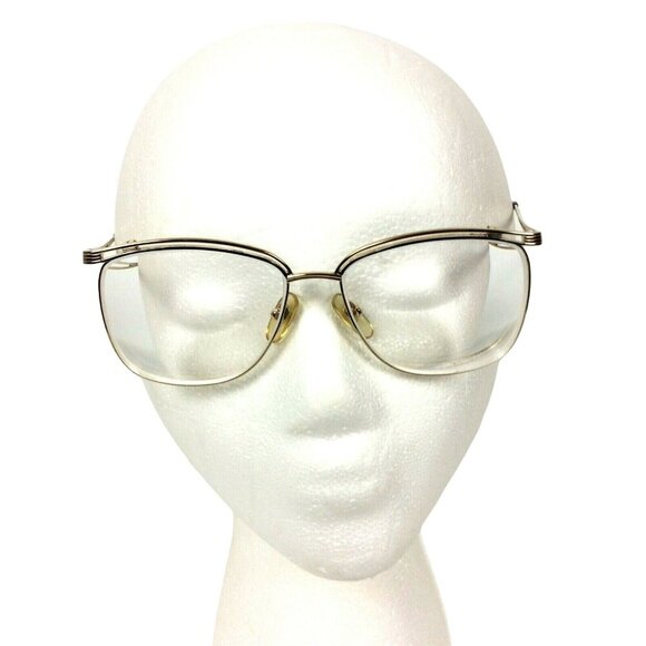 Elizabeth Arden Womens Aviator Eyeglasses Frames Gold & Blue Wire 56-15-140 - Picture 1 of 10